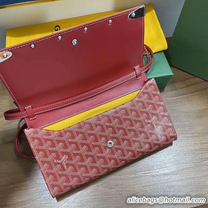 Shop Cheap Goyard Original Monte-Carlo Clutch With Leather Strap 8981 Red