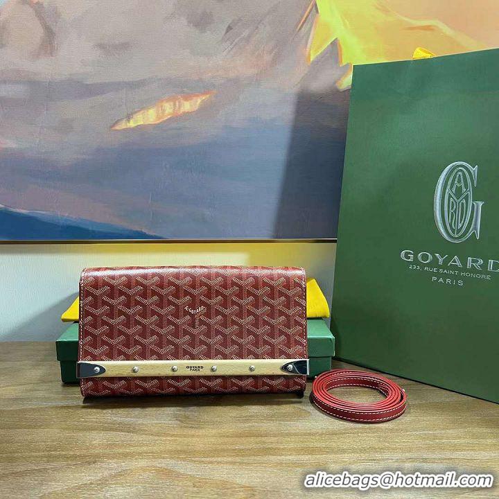 Shop Cheap Goyard Original Monte-Carlo Clutch With Leather Strap 8981 Red