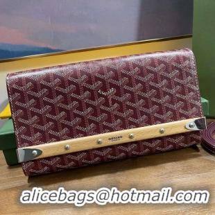 Inexpensive Goyard Original Monte-Carlo Clutch With Leather Strap 8981 Bungundy