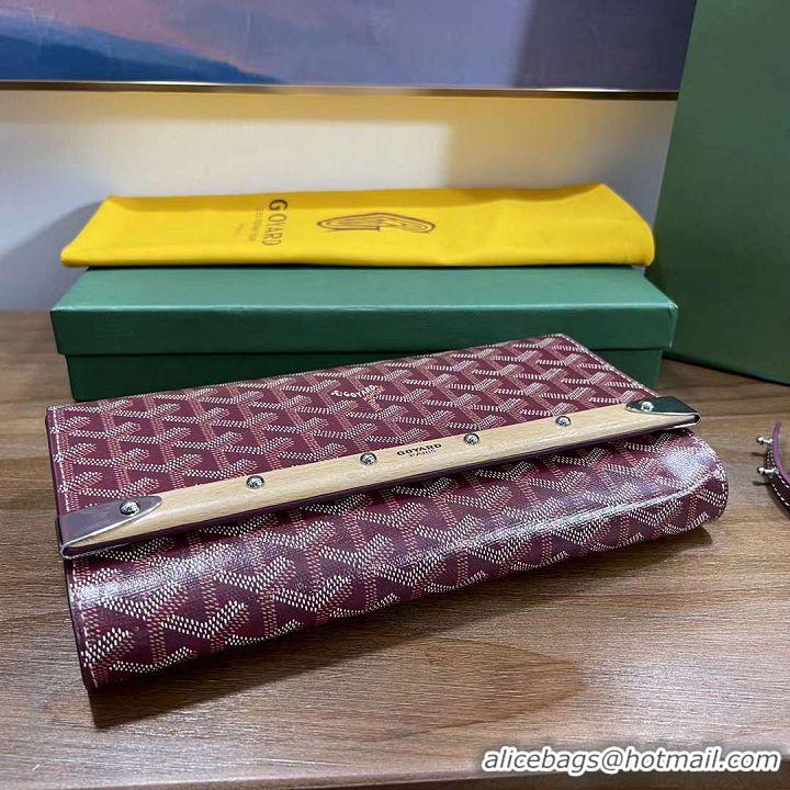 Inexpensive Goyard Original Monte-Carlo Clutch With Leather Strap 8981 Bungundy