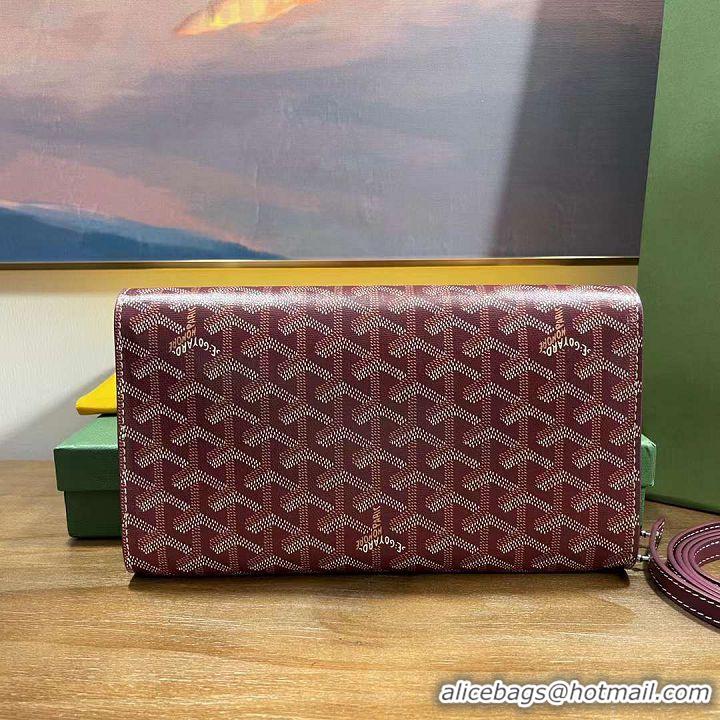 Inexpensive Goyard Original Monte-Carlo Clutch With Leather Strap 8981 Bungundy