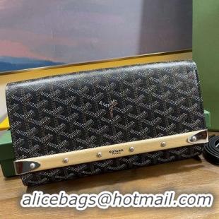 Low Cost Goyard Original Monte-Carlo Clutch With Leather Strap 8981 Black