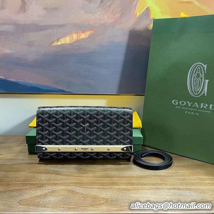 Low Cost Goyard Original Monte-Carlo Clutch With Leather Strap 8981 Black