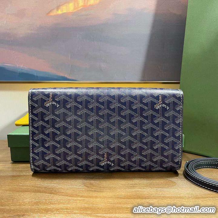 Discount Goyard Original Monte-Carlo Clutch With Leather Strap 8981 Navy Blue