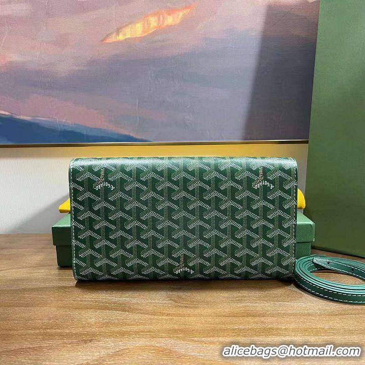 Best Price Goyard Original Monte-Carlo Clutch With Leather Strap 8981 Green