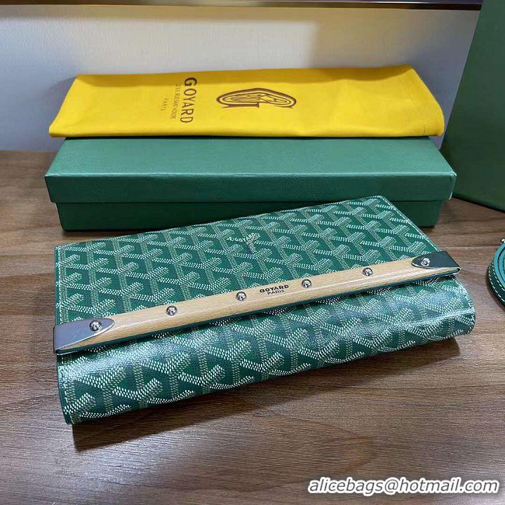 Best Price Goyard Original Monte-Carlo Clutch With Leather Strap 8981 Green