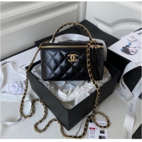 Most Popular Chanel CLUTCH WITH CHAIN Lambskin & Gold Metal AP3243 BLACK