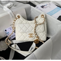 Hot Sell Cheap Chanel SMALL HOBO BAG AS3710 White