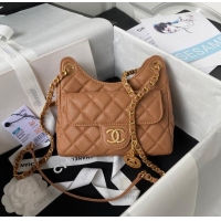 Buy Inexpensive Chanel SMALL HOBO BAG AS3710 BROWN