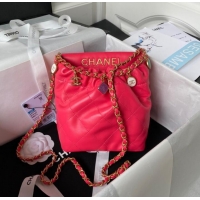 Well Crafted Chanel SMALL BUCKET BAG AS3793 RED