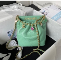 Good Taste Chanel SMALL BUCKET BAG AS3793 Light Green