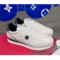 Good Quality Valentino One Stud Sneakers in Silk Calfskin and Suede White/Black 2120332