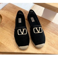 Good Looking Valentino VLogo Lace Espadrilles Black 122648