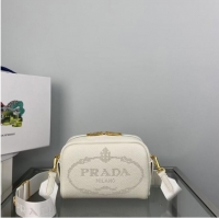 Top Quality Promotional Prada Medium leather bag 1BH187 white