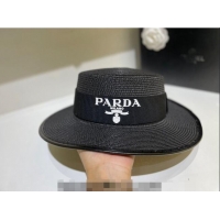 Trendy Design Prada Straw Hat 021606 Black 2023