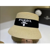 Cheapest Prada Bucket Straw Hat 021609 Beige 2023