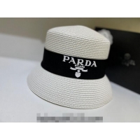 Most Popular Prada Bucket Straw Hat 021609 White 2023