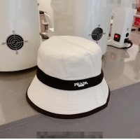 Grade Quality Prada Canvas Bucket Hat 021644 White 2023