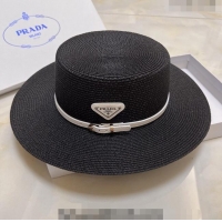 Low Cost Prada Straw Hat P021657 Black 2023