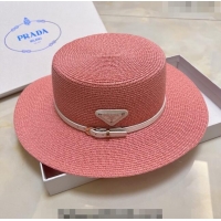 Good Taste Grade Quality Prada Straw Hat P021657 Pink 2023