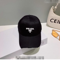 Promotional Prada Canvas Baseball Hat 030789 Black 2023