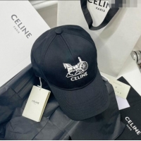 Good Product Celine Canvas Baseball Hat CE0216 Black 2023