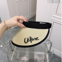 Luxury Cheap Celine Visor Straw Hat 021660 Beige 2023