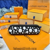 Famous Brand Louis Vuitton LV x YK Infinity Dots Elizabeth Pencil Pouch L4157 Black/White 2023