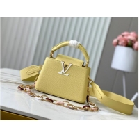 Luxury Cheap Louis Vuitton Capucines Mini M21798 Jaune Plume Yellow