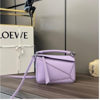 Luxury Cheap Loewe mini Puzzle Bag Original Leather 6223 purple