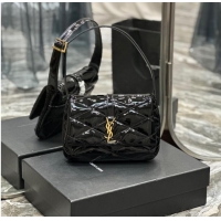 Promotional SAINT LAUREN PATENT LEATHER LE 57 HOBO BAG 698567 black