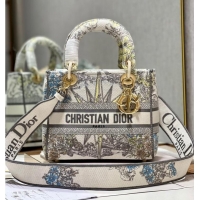 Promotional Dior MEDIUM LADY D-LITE BAG M0565OR GRAY