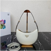 Top Quality Prada leather shoulder bag 1BC194 white