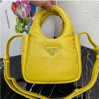 Buy Fashionable Prada Small padded Soft nappa-leather bag 1BA359 yellow