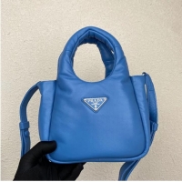 Popular Style Prada Small padded Soft nappa-leather bag 1BA359 blue