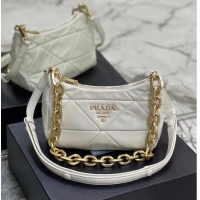 Reasonable Price Prada leather shoulder bag 1BH117 white