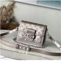 Buy Fashionable Louis Vuitton Leather DAUPHINE M21740 silvery grey