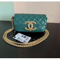 Promotional Chanel MINI FLAP BAG Lambskin & Gold-Tone Metal AS3207 green