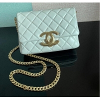 Reasonable Price Chanel SMALL FLAP BAG Lambskin & Gold-Tone Metal AS3855 white