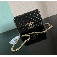 Well Crafted Chanel SMALL FLAP BAG Lambskin & Gold-Tone Metal AS3855 black