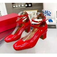 Shop Duplicate Valentino Tan-Go Patent Leather Pumps 6cm Red 403031