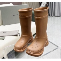 Low Price Balenciaga Crocs Rubber Rain Boots Brown 2103105