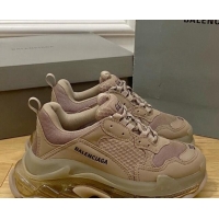 Good Looking Balenciaga Triple S Clear Sole Trainers Coffee Brown 122228