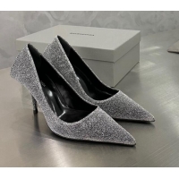 Best Price Balenciaga Square Knife Glitter Pumps 8.5cm Silver 122602