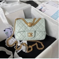 Buy New Cheap Chanel MINI FLAP BAG AS4040 light green