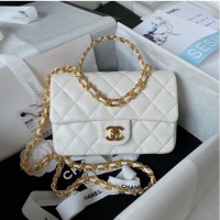 Grade Quality Chanel SMALL FLAP BAG WITH TOP HANDLE AS4023 white