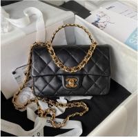 Shop Inexpensive Chanel SMALL FLAP BAG WITH TOP HANDLE AS4023 black