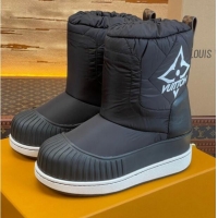 Good Quality Louis Vuitton Polar Flat Half Boots in Nylon and Leather Black 101084