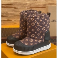 Best Product Louis Vuitton Polar Flat Half Boots in Nylon and Leather Brown 101086