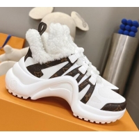 Shop Duplicate Louis Vuitton Archlight Sneakers with Shearling White/Monogram 101444